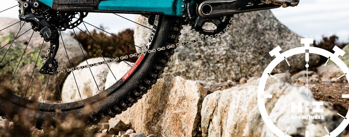 Avoiding a rock on this MTBminute mastering step overs on a mountain bike